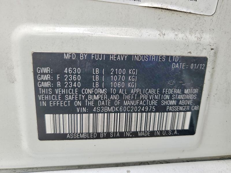 Продажа на аукционе авто 2012 Subaru Legacy, vin: 4S3BMDK60C2024975, номер лота: 68265446