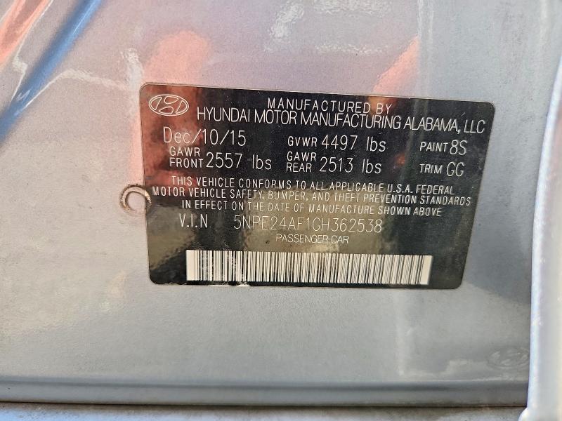 Продажа на аукционе авто 2016 Hyundai Sonata, vin: 5NPE24AF1GH362538, номер лота: 68107346