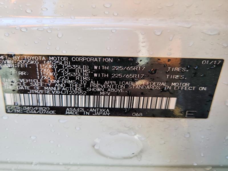 Aukcja sprzedaży 2017 Toyota Rav4, vin: JTMZFREVXHJ123552, numer aukcji: 67969406