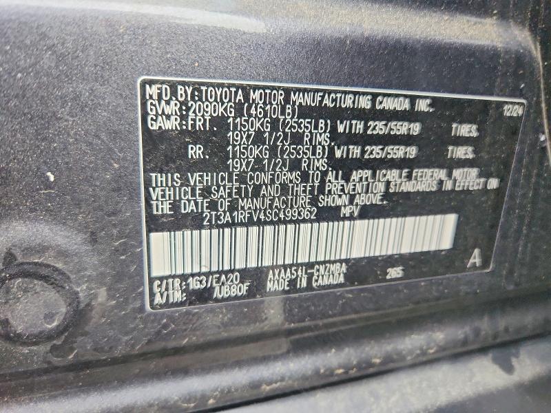 70773846 :رقم المزاد ، 2T3A1RFV4SC499362 vin ، 2025 Toyota Rav4 مزاد بيع
