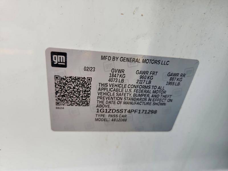 67754626 :رقم المزاد ، 1G1ZD5ST4PF171298 vin ، 2023 Chevrolet Malibu مزاد بيع