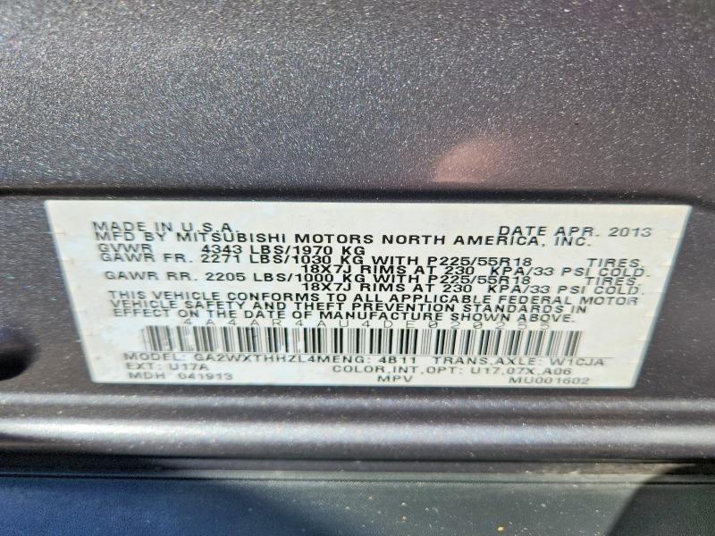 Aukcja sprzedaży 2013 Mitsubishi Outlander Sport, vin: 4A4AR4AU4DE020255        , numer aukcji: 68951996
