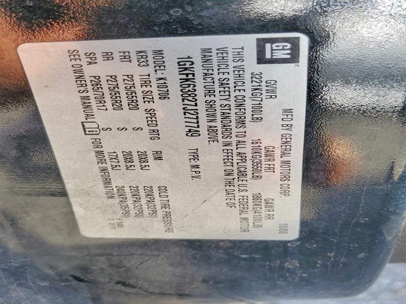 68198386 :رقم المزاد ، 1GKFK63827J277749 vin ، 2007 Gmc Yukon مزاد بيع