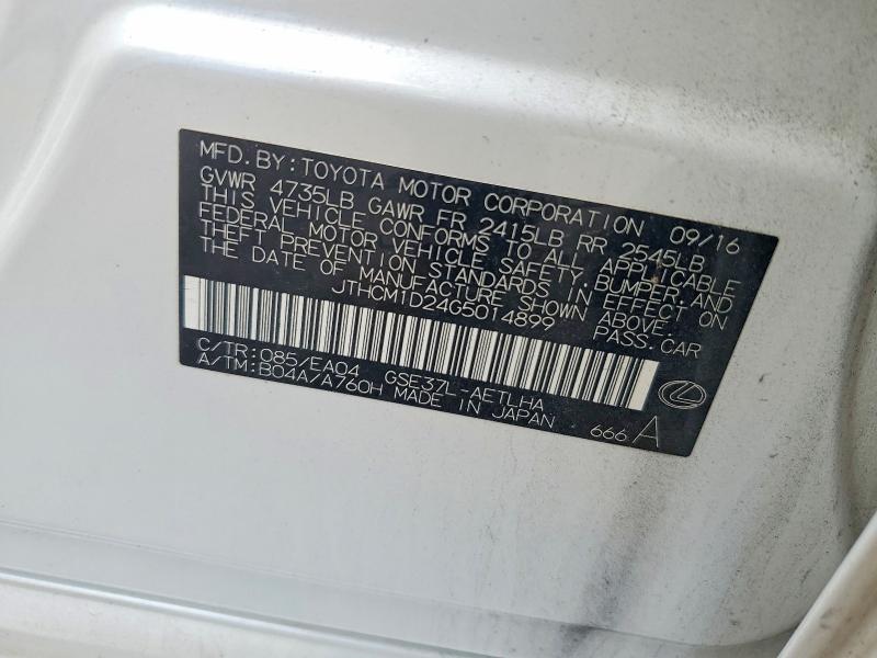 Aukcja sprzedaży 2016 Lexus Is, vin: JTHCM1D24G5014899, numer aukcji: 68351486