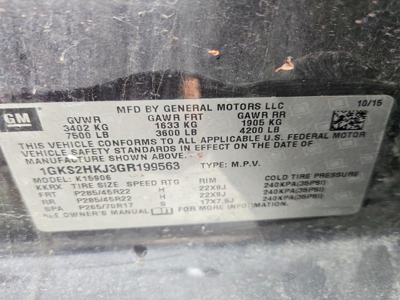 Продаж на аукціоні авто 2016 Gmc Yukon Xl, vin: 1GKS2HKJ3GR199563, номер лоту: 70732986