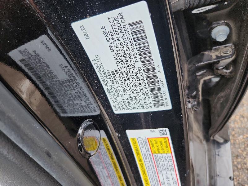 70220446 :رقم المزاد ، 1HGCV1F43NA068083 vin ، 2022 Honda Accord مزاد بيع