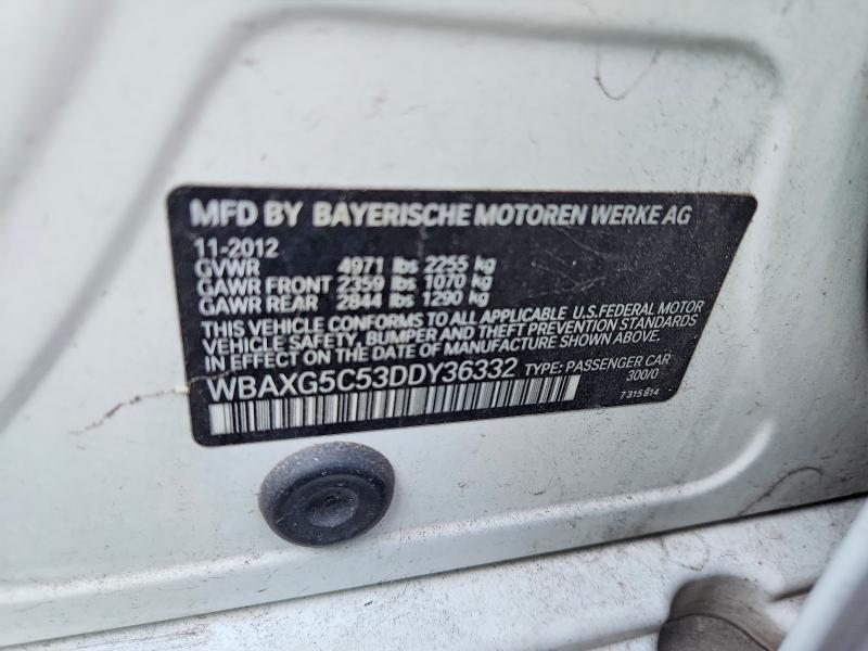 2013 Bmw 528 მანქანა იყიდება აუქციონზე, vin: WBAXG5C53DDY36332, აუქციონის ნომერი: 67894746