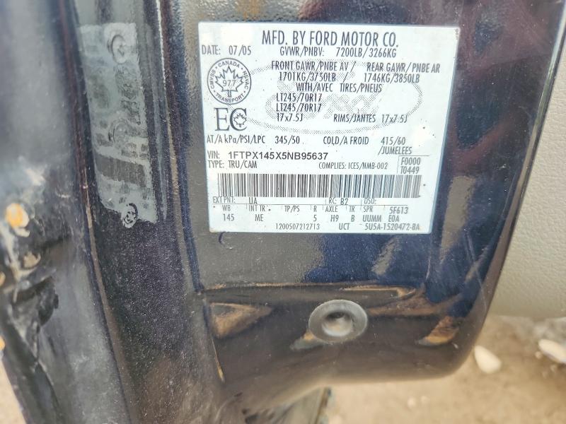67346366 :رقم المزاد ، 1FTPX145X5NB95637 vin ، 2005 Ford F150 مزاد بيع