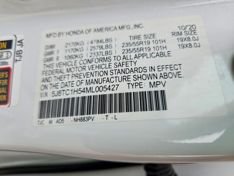 Продаж на аукціоні авто 2021 Acura Rdx, vin: 5J8TC1H54ML005427, номер лоту: 67662036