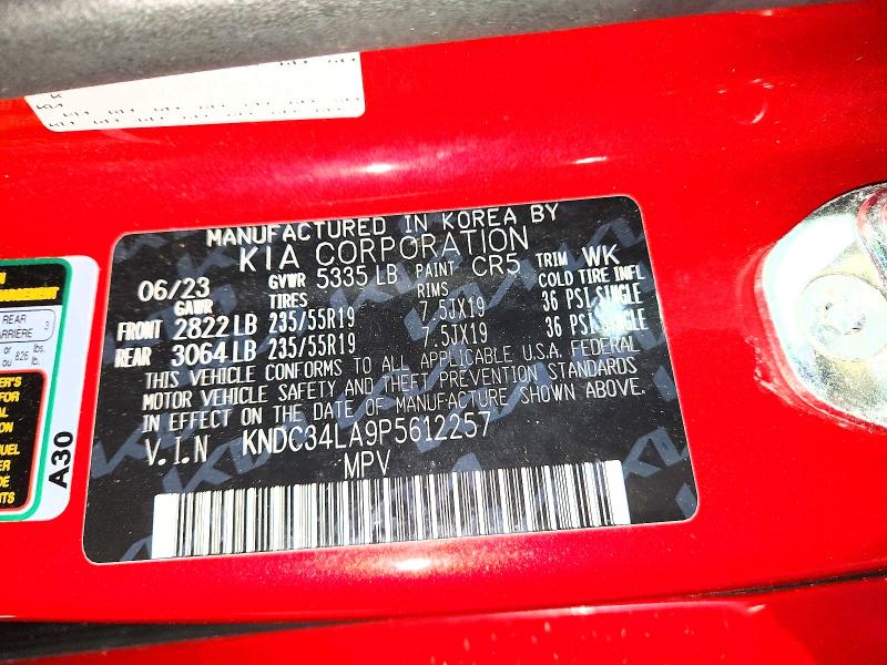 Aukcja sprzedaży 2023 Kia Ev6, vin: KNDC34LA9P5612257, numer aukcji: 68190226