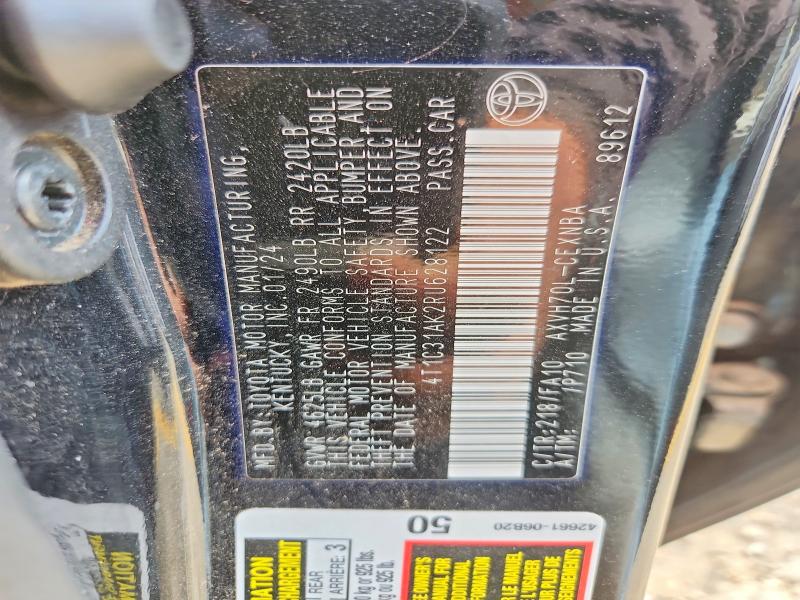Продажа на аукционе авто 2024 Toyota Camry, vin: 4T1C31AK2RU628122, номер лота: 68795836