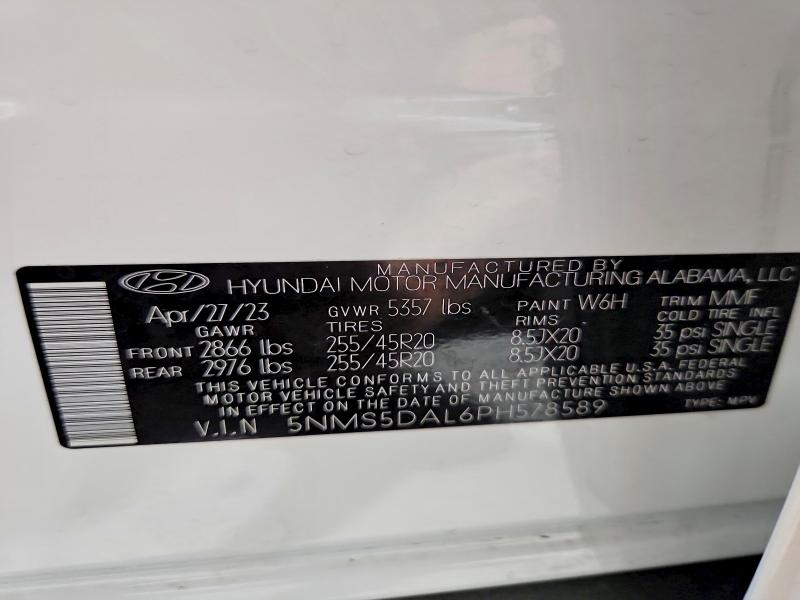 Продаж на аукціоні авто 2023 Hyundai Santa Fe, vin: 5NMS5DAL6PH578589, номер лоту: 68843936