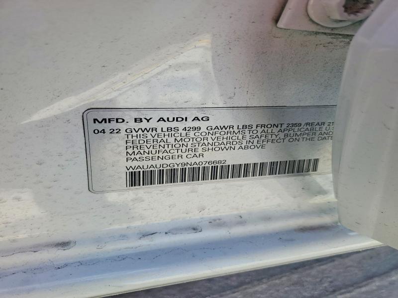 Продажа на аукционе авто 2022 Audi A3, vin: WAUAUDGY9NA076682, номер лота: 68767706