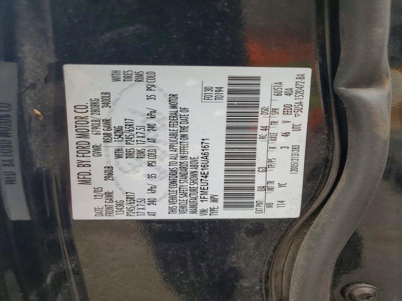Продажа на аукционе авто 2006 Ford Explorer, vin: 1FMEU74E16UA61671, номер лота: 68543196