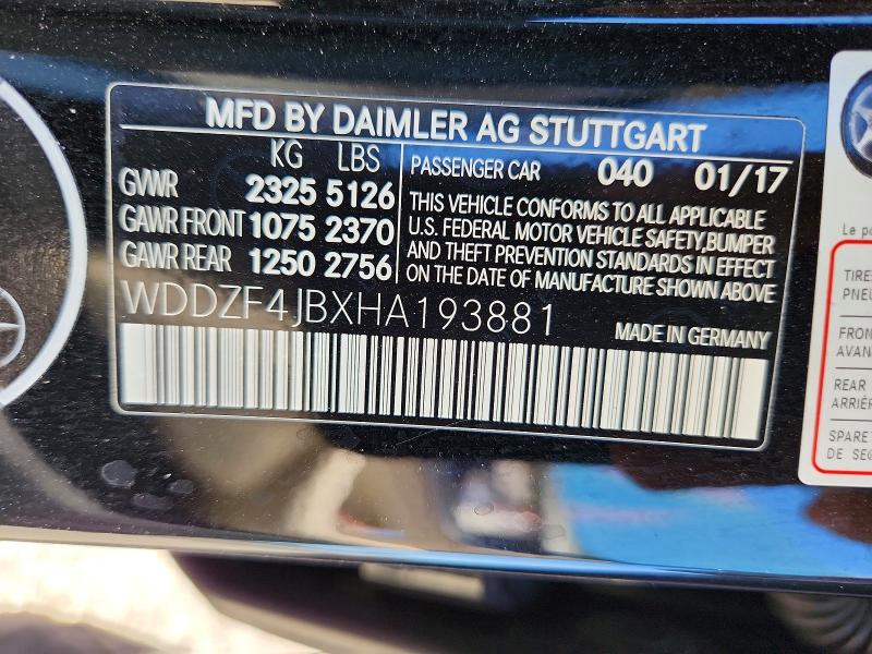 Продаж на аукціоні авто 2017 Mercedes-benz E, vin: WDDZF4JBXHA193881, номер лоту: 70825226