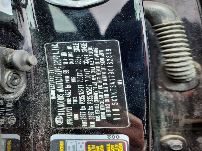 Aukcja sprzedaży 2011 Kia Sorento, vin: 5XYKT3A17BG182849, numer aukcji: 69073396