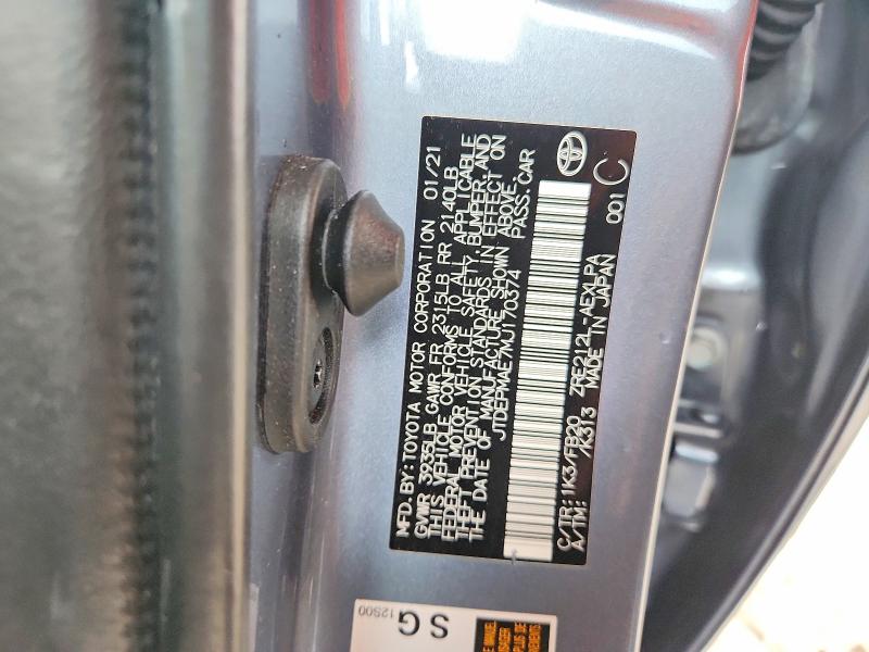 2021 Toyota Corolla მანქანა იყიდება აუქციონზე, vin: JTDEPMAE7MJ170374, აუქციონის ნომერი: 67961796