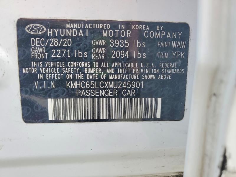 2021 Hyundai Ioniq მანქანა იყიდება აუქციონზე, vin: KMHC65LCXMU245901, აუქციონის ნომერი: 67317256