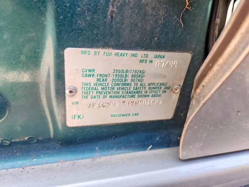 Aukcja sprzedaży 2000 Subaru Impreza, vin: JF1GF4854YH801523, numer aukcji: 68387046
