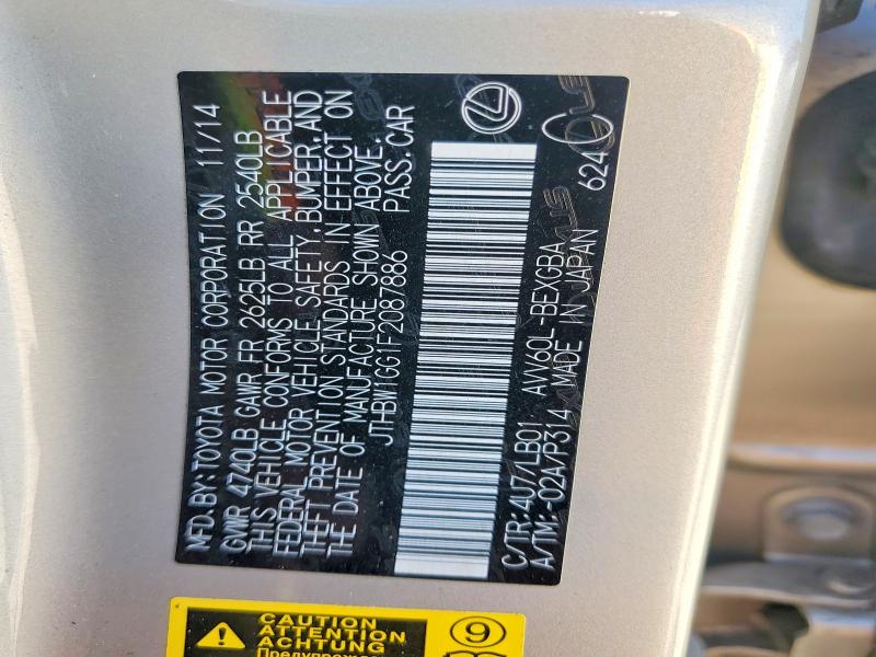 Auction sale of the 2015 Lexus Es, vin: JTHBW1GG1F2087886, lot number: 70548976