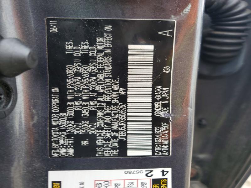 Aukcja sprzedaży 2011 Toyota 4runner, vin: JTEBU5JRXB5065267, numer aukcji: 67645336