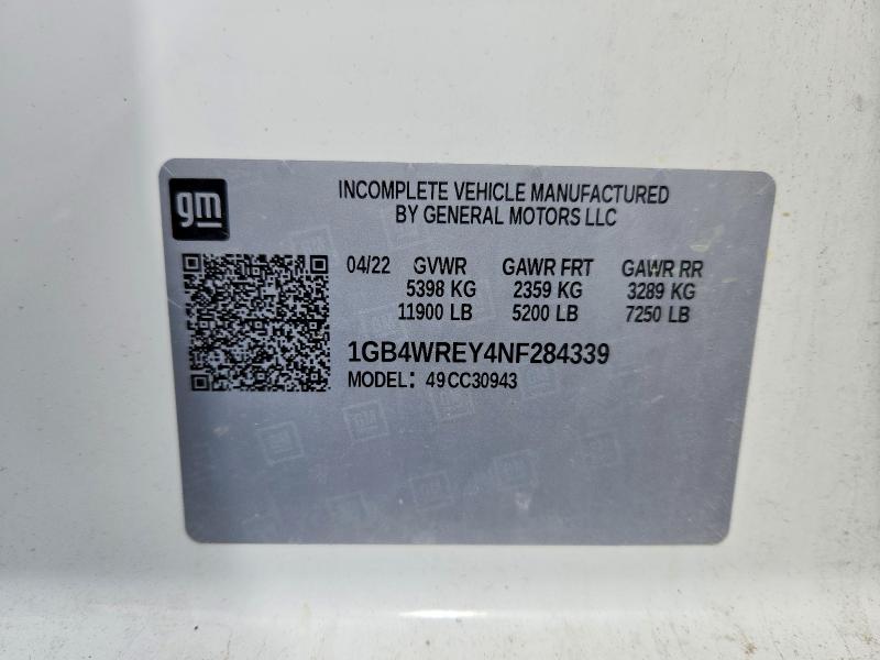 2022 Chevrolet Silverado მანქანა იყიდება აუქციონზე, vin: 1GB4WREY4NF284339, აუქციონის ნომერი: 68998276