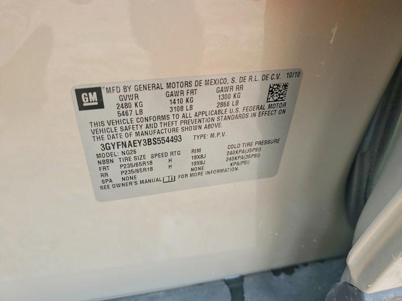 Продаж на аукціоні авто 2011 Cadillac Srx, vin: 3GYFNAEY3BS554493, номер лоту: 67261546