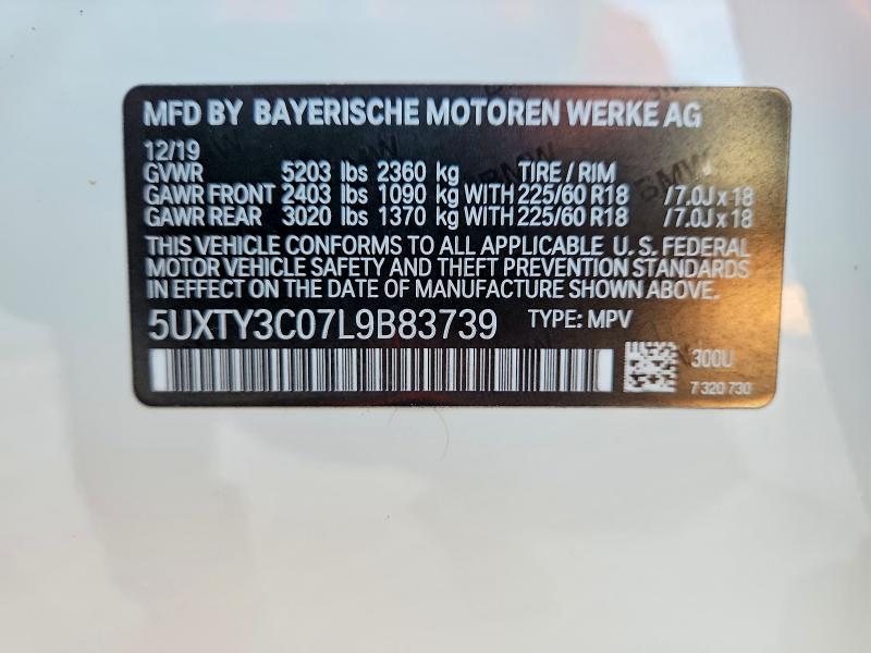 Продажа на аукционе авто 2020 Bmw X3, vin: 5UXTY3C07L9B83739, номер лота: 70780966