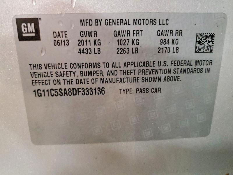 Продаж на аукціоні авто 2013 Chevrolet Malibu, vin: 1G11C5SA8DF333136, номер лоту: 68140346