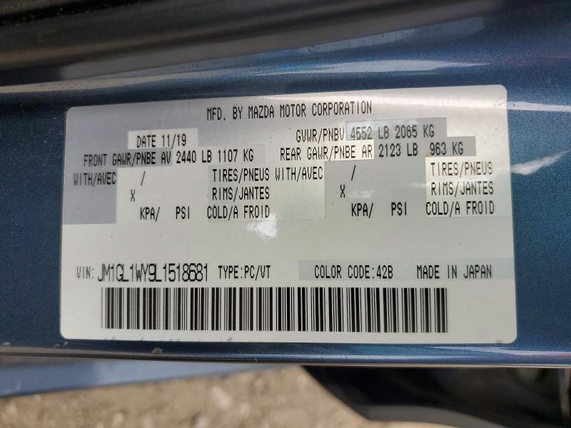 Auction sale of the 2020 Mazda 6, vin: JM1GL1WY9L1518681, lot number: 68988936