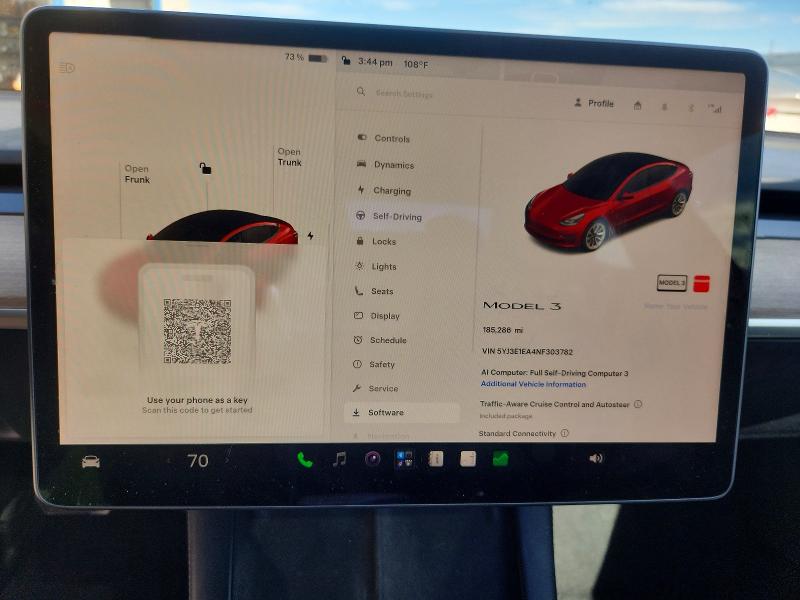 68591696 :رقم المزاد ، 5YJ3E1EA4NF303782 vin ، 2022 Tesla Model 3 مزاد بيع