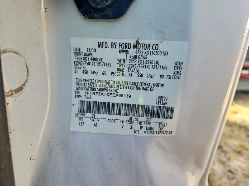 68257046 :رقم المزاد ، 1FTRF3ATXEEA98139 vin ، 2014 Ford F350 مزاد بيع