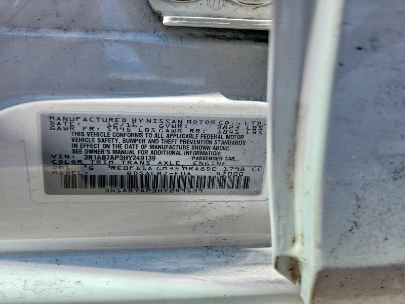 2017 Nissan Sentra მანქანა იყიდება აუქციონზე, vin: 3N1AB7AP3HY249139, აუქციონის ნომერი: 68770426