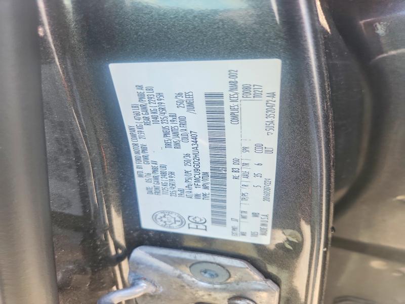 2017 Ford Escape მანქანა იყიდება აუქციონზე, vin: 1FMCU9GD2HUA34407, აუქციონის ნომერი: 67025896