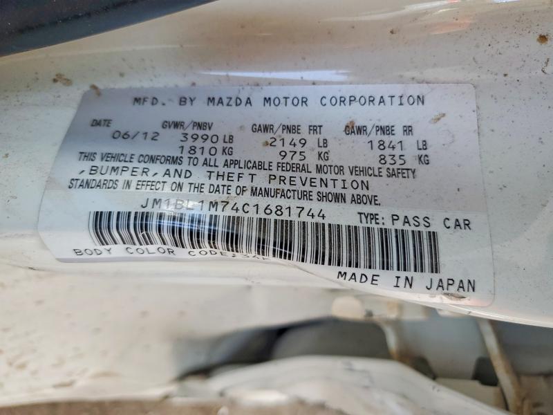 69437896 :رقم المزاد ، JM1BL1M74C1681744 vin ، 2012 Mazda 3 مزاد بيع