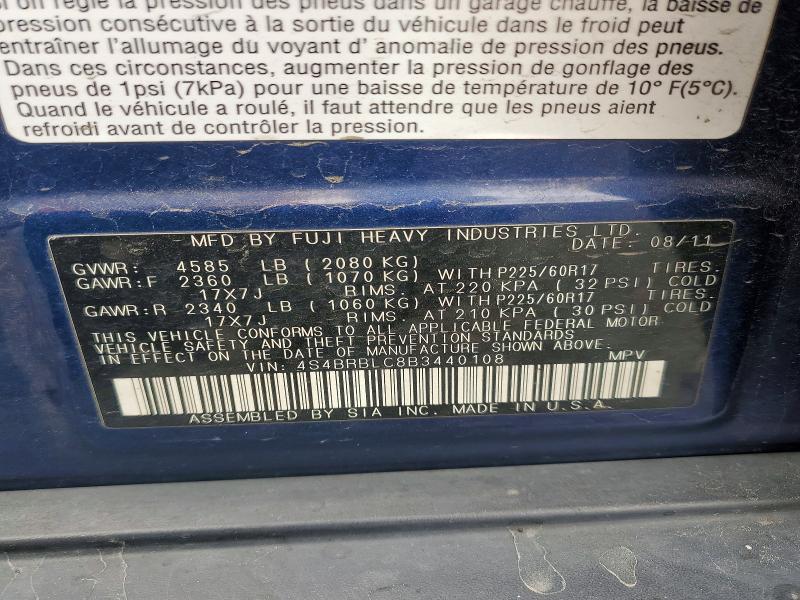 69938386 :رقم المزاد ، 4S4BRBLC8B3440108 vin ، 2011 Subaru Outback مزاد بيع
