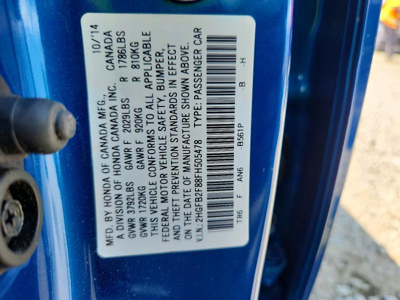Продажа на аукционе авто 2015 Honda Civic, vin: 2HGFB2F88FH505478, номер лота: 67593726