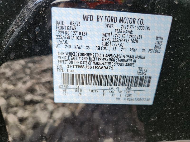Продаж на аукціоні авто 2026 Ford Maverick, vin: 3FTTW8J36TRA69475, номер лоту: 68603856