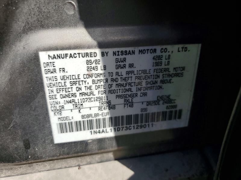 Продаж на аукціоні авто 2003 Nissan Altima, vin: 1N4AL11D73C129011, номер лоту: 69344676
