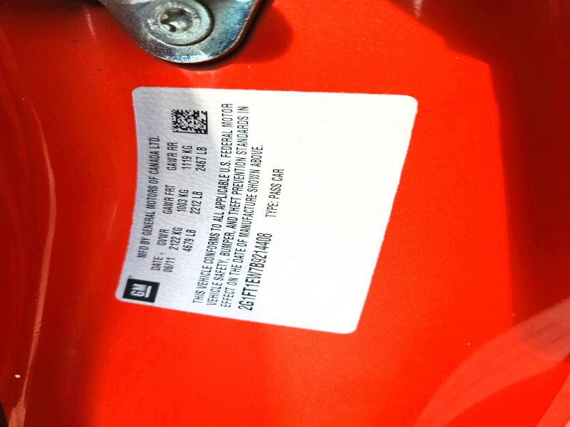 68337886 :رقم المزاد ، 2G1FT1EW7B9214408 vin ، 2011 Chevrolet Camaro مزاد بيع