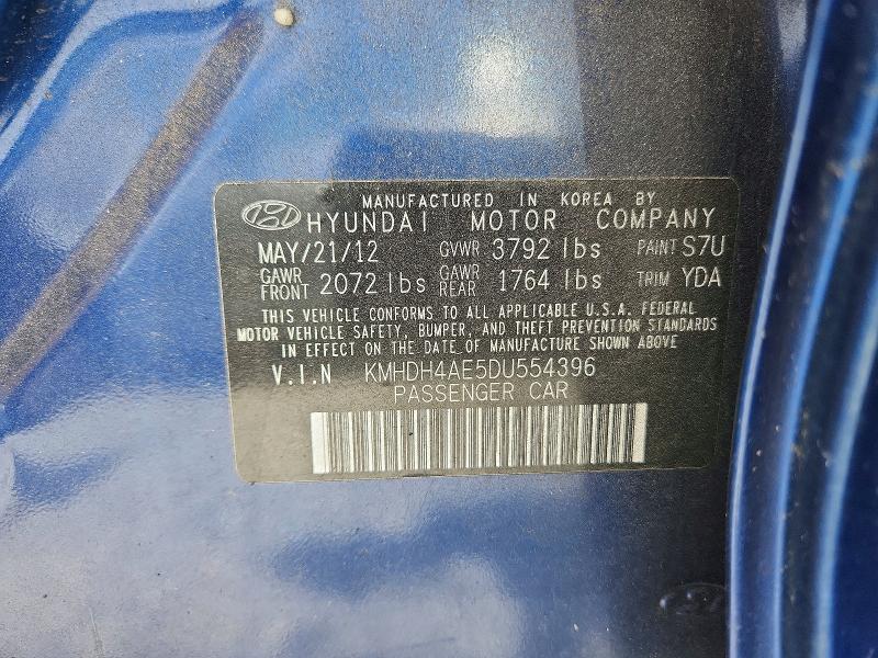 Aukcja sprzedaży 2013 Hyundai Elantra, vin: KMHDH4AE5DU554396, numer aukcji: 67487636