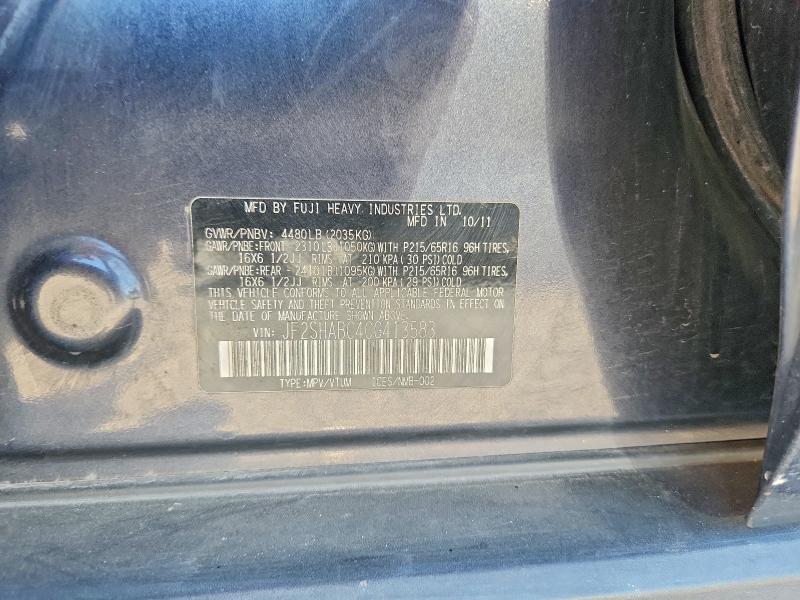 2012 Subaru Forester მანქანა იყიდება აუქციონზე, vin: JF2SHABC4CG413583, აუქციონის ნომერი: 67157186