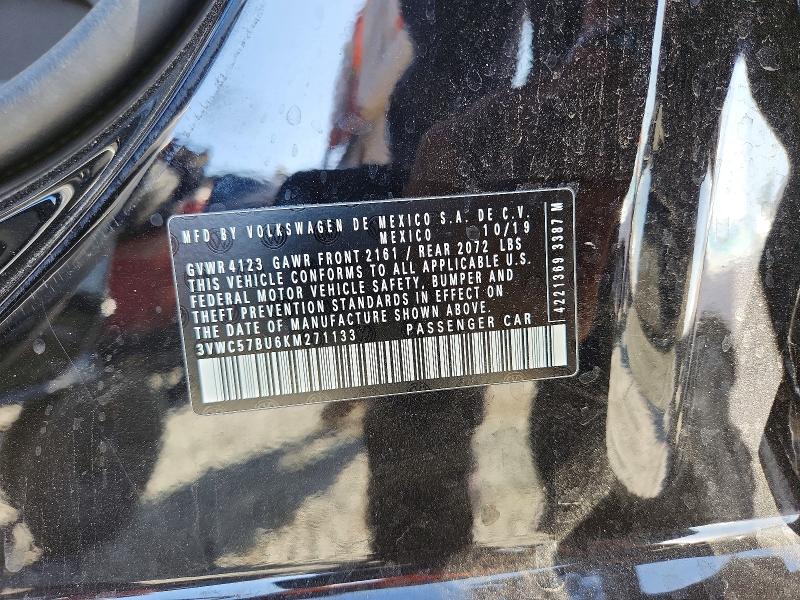 69000816 :رقم المزاد ، 3VWC57BU6KM271133 vin ، 2019 Volkswagen Jetta مزاد بيع