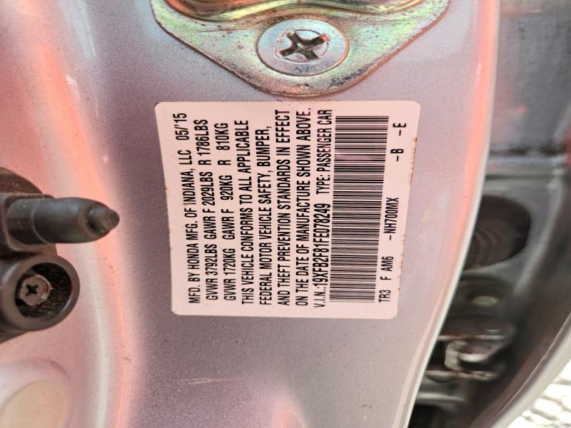 68433156 :رقم المزاد ، 19XFB2F81FE078249 vin ، 2015 Honda Civic مزاد بيع