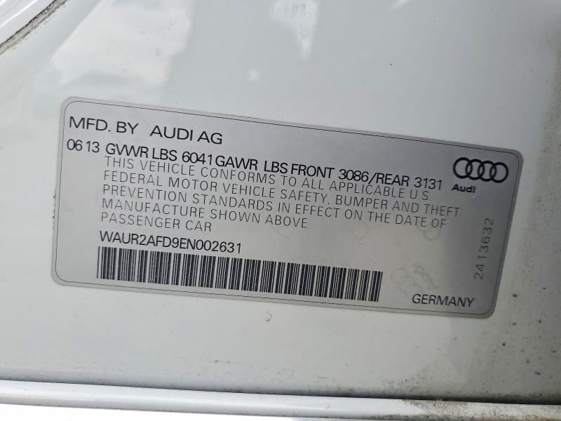 2014 Audi A8 მანქანა იყიდება აუქციონზე, vin: WAUR2AFD9EN002631, აუქციონის ნომერი: 69903976