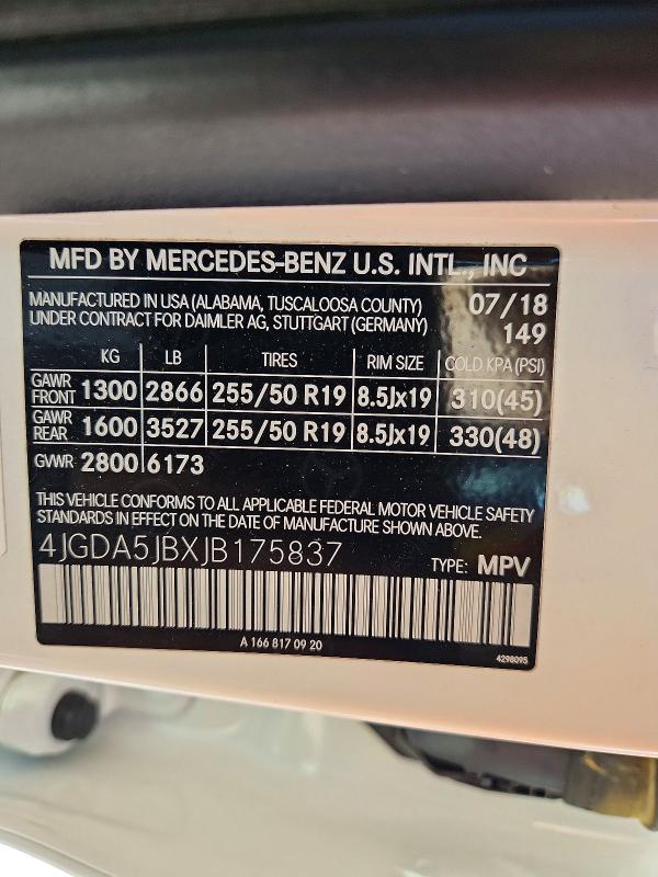 Продаж на аукціоні авто 2018 Mercedes-benz Gle, vin: 4JGDA5JBXJB175837, номер лоту: 70133576