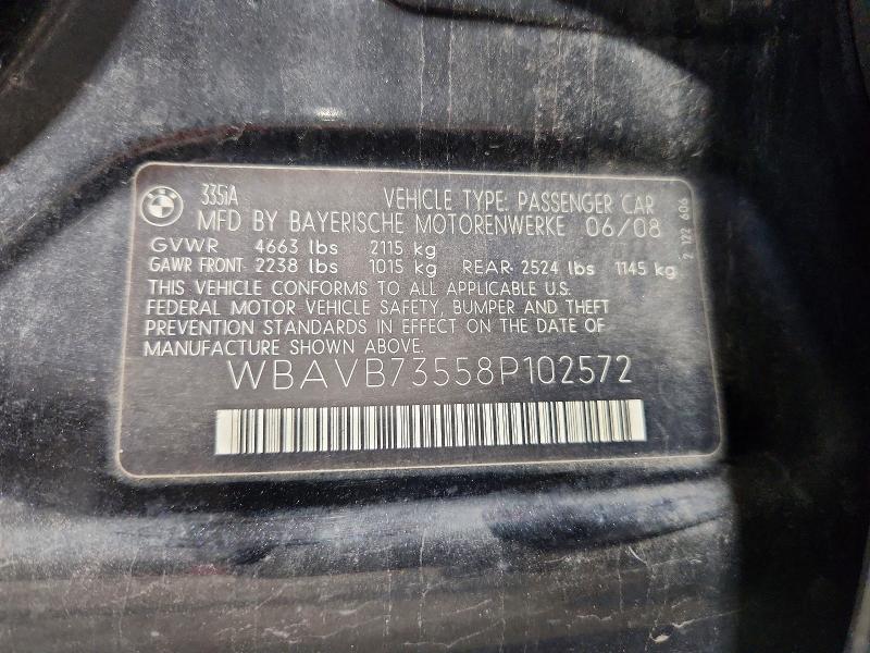 Продажа на аукционе авто 2008 Bmw 335, vin: WBAVB73558P102572, номер лота: 70647426