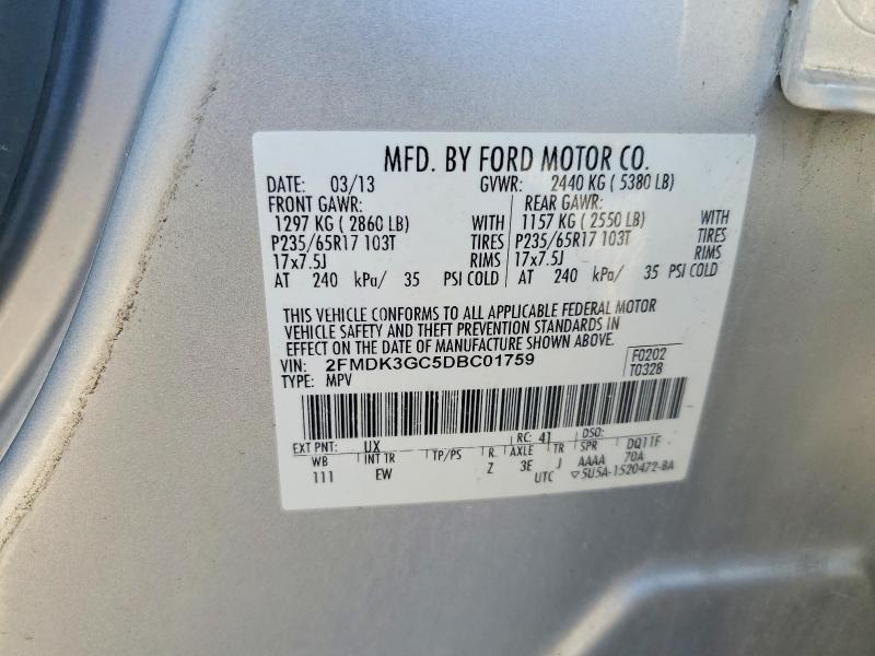 Aukcja sprzedaży 2013 Ford Edge, vin: 2FMDK3GC5DBC01759, numer aukcji: 68328026