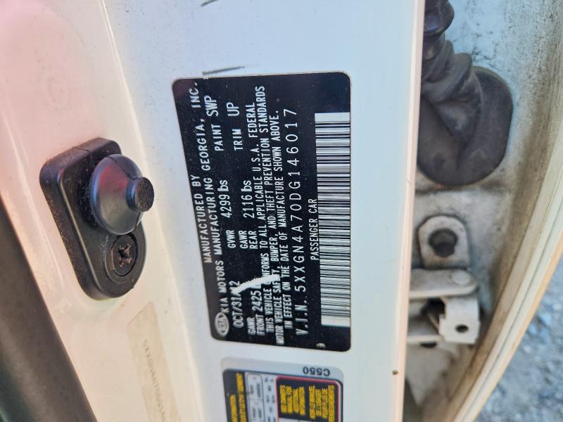2013 Kia Optima მანქანა იყიდება აუქციონზე, vin: 5XXGN4A70DG146017, აუქციონის ნომერი: 68495186
