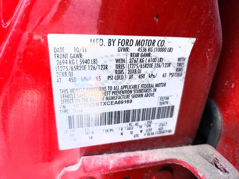 Продаж на аукціоні авто 2012 Ford F250, vin: 1FT7W2BTXCEA69169, номер лоту: 67361906